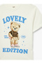 Teddy Bear Printed Ecru Girl's T-Shirt 6Skg10410Ak - 5
