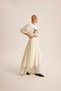 Kevin Double Layer Ecru Long Skirt - 3