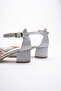 Children's Evening Dress Silver Shiny Heelled Shoes - 4