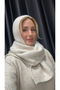 Women's Beige Hooded Knitwear Scarf Soft Textured Long Shawl - 4