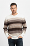 Men's Crew Neck Patterned Slim Sweater