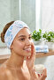Set of 3 Adjustable Velcro Towel Headbands - 100% Cotton Makeup, Grooming, and Spa Headbands - 7