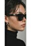 Monaco Black Cornered Gold Detailed Bone Frame Unisex Sunglasses Uv400 Protection - 2