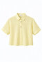 4663 Women's Outfit Buttoned Cropped Shirt Yellow