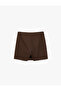 High Waist Pocket Detailed Viscose Blend Mini Skirt with Shorts - 4