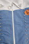 Stony denim piece zippered shirt wide leg flexible blue denim pants holiday outfit - 4