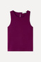 Women's Plum Fitted Sleeveless Crew Neck Blouse - 4
