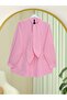 Scarf-Buttoned Oversize Shirt - Pink - 4