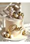 3pcs Gold 3pcs 1st Birthday & Baby Shower Acrylic Cake Topper, PMMA Cake Decoration Plug-in, Baking - 2