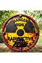 1 Rustic Radiation Warning Round Aluminum Sign, "DANGER HIGHLY Radioactive ZONE" Diameter, Vintage. - 5
