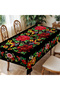 Rectangle-152X305Cm 1 Piece, Vibrant Mexican Style Colorfulful Flower Tablecloth + 4 Pieces of Self- - 4