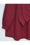 Scarf-Buttoned Oversize Shirt - Burgundy - 3