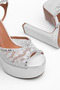 Stone-Embellished Shoes Evening Dress Shoes Women's Platform Evening Dress Shoes Heeled Shoes - 4