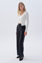 Women's Black Wide Leg Pleated Pants