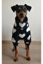 White Hearted Dog Black Jumpsuit - Thick Fleece - 3