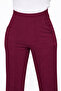 Burgundy Lycra Velcro Closure Women's Palazzo Trousers - 7
