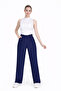 Navy Blue Lycra Velcro Closure Women's Palazzo Pants