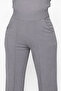 Gray Lycra Velcro Closure Women's Palazzo Pants - 6