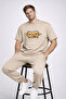 Better Together Printed Lover's Matching Couple T-Shirt Oversize Unisex Couple Combination Beige - 2