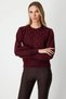 Women's Pearl and Diamond Patterned Claret Red Sweater 63316 - 2