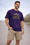 Mountain and Bicycle Printed Cotton Relaxed Fit Round Neck Unisex T-Shirt