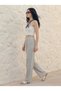 Gray Women's Muslin Palazzo Pants Wide Leg High Waist - 8
