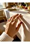 Gold Three Row Ball Figured "Bubble" Design Steel Ring Adjustable - 2