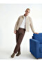 Brown Standard Fit Men's Gabardine Trousers - 2