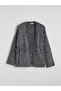 Anthracite shawl collar patterned women's knit cardigan from patenth - 5