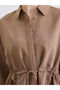 Trendlucky Striped Women's Shirt Tunic with Tie at the Waist - 4
