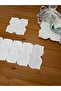 6 Pieces Gardenia Linen Ecru Color Lotus Patterned Cocktail Presentation Napkins - 3