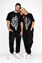 Lover's Combination Oversize Couple T-Shirt Unisex Stronger Together Printed 2-Piece Set