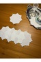 6 Pieces Gardenia Linen Ecru Color Star Patterned Cocktail Presentation Napkins - 3