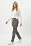 Stretchy Fabric Waterway Waist Elasticated Small Check Pattern Comfortable Fit High Waist Seasonal Casual Trousers