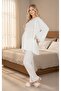New Season Ecru Lace Buttoned Special Design Maternity Pajama Set - 2