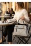 100% Raven Genuine Leather Look 3-Compartment Luxury Women's Bag - Casual and Stylish Design - with Shoulder Strap - 2