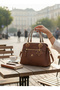 100% Raven Genuine Leather Look 3-Compartment Luxury Women's Bag - Casual and Stylish Design - with Shoulder Strap - 8