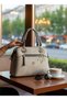 100% Raven Genuine Leather Look 3-Compartment Luxury Women's Bag - Casual and Stylish Design - with Shoulder Strap - 3