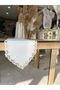 French Lace Detailed Single Runner, Table Runner, Tablecloth Runner with Lacing