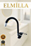 Black Chrome Mix Baston Kitchen Sink Faucet with Swivel Head - 2