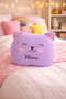Plush Decorative Pillow with Cute Cat Figure – Soft Textured Kids & Teen Room Throw Pillow with Meow Written on It - 3