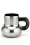 Premium Ceramic Coffee Mug 400 ml – Elegant Silver and Black Finish with Coffee Time Text.