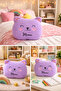 Plush Decorative Pillow with Cute Cat Figure – Soft Textured Kids & Teen Room Throw Pillow with Meow Written on It - 4