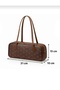Women's Patterned Baguette Hand and Shoulder Bag-Faux Vegan Leather - 2