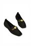 Y820400304 Black Knitwear Fabric Bead Detailed Women's Ballerina Shoes - 4