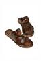 Y390073703 Brown Genuine Leather Women's Slippers - 4