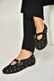Y820410104 Black Knitwear Fabric Women's Ballerinas - 2