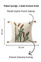 Buldan Handmade Reed Patterned Cushion Cover 42X42 Tasseled Cotton Decorative Pillow - 2
