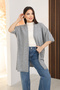 U Shawl Collar Short Sleeve Simple Basic Midi Length Seasonal Knitwear Cardigan - 6