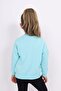 Girl's Relax Fit Crew Neck Lightweight Drop Shoulder Embroidered Printed Sweatshirt - 2 Yarns - 4